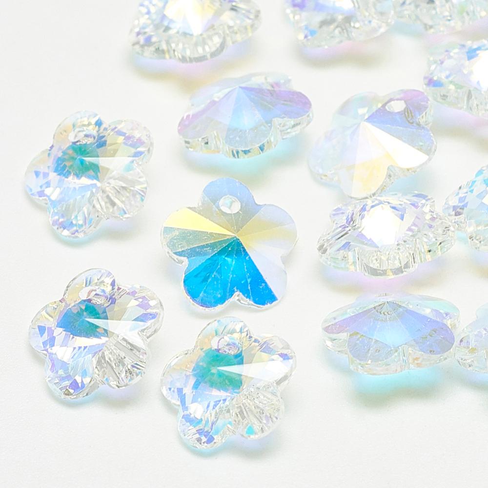 2st Glashängen facetterade blommor berlocker charms - K9