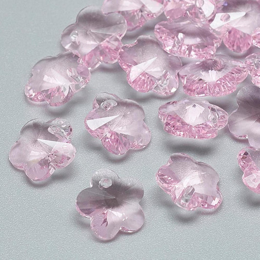 2st Glashängen facetterade blommor berlocker charms - K9 glas