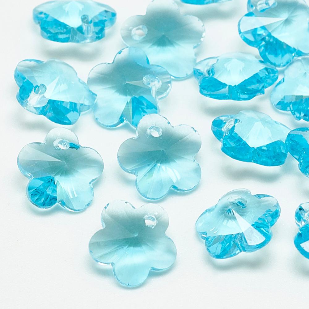 2st Glashängen facetterade blommor berlocker charms - K9 glas