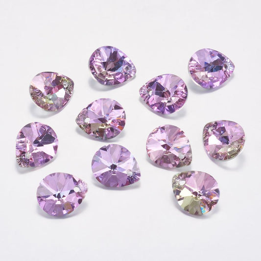 2st Glashängen facetterade droppar berlocker charms - 8mm