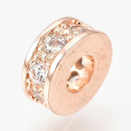 Vacker strasspärla cubic zirconia rosé 7mm -1st