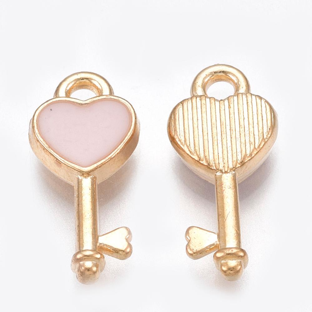 1st rosa nyckel - emaljerat hänge berlock