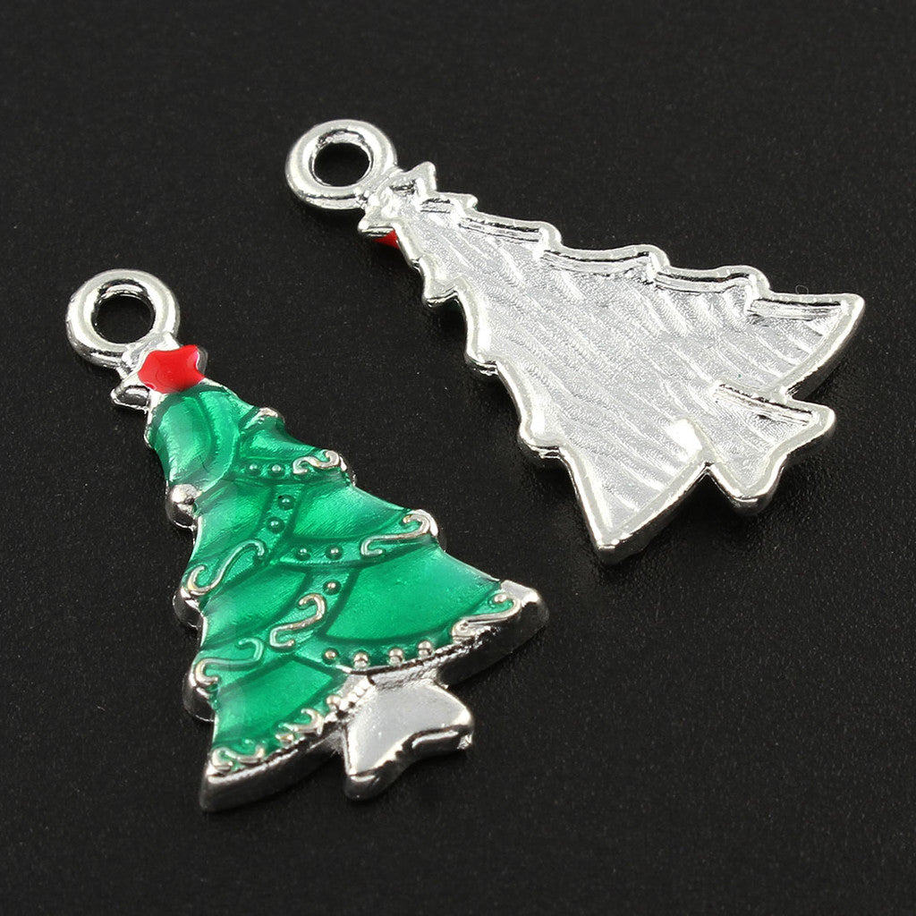 1st söt julgran  - emaljerat hänge berlock