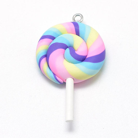 1st klubba lollipop hänge i fimo