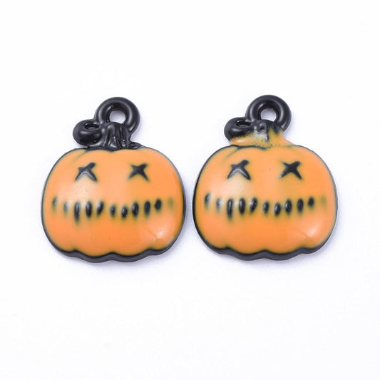 Pumpa Halloween - emaljerat hänge - 1st