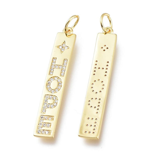 Vackert budskapshänge "HOPE" berlock cubic zirconia