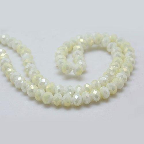 1 sträng facetterade abacus 6mm glaspärlor Ivory