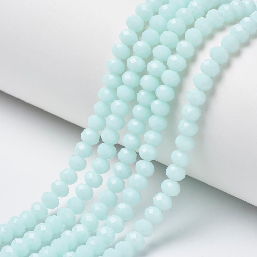 1 sträng facetterade abacus 8mm glaspärlor