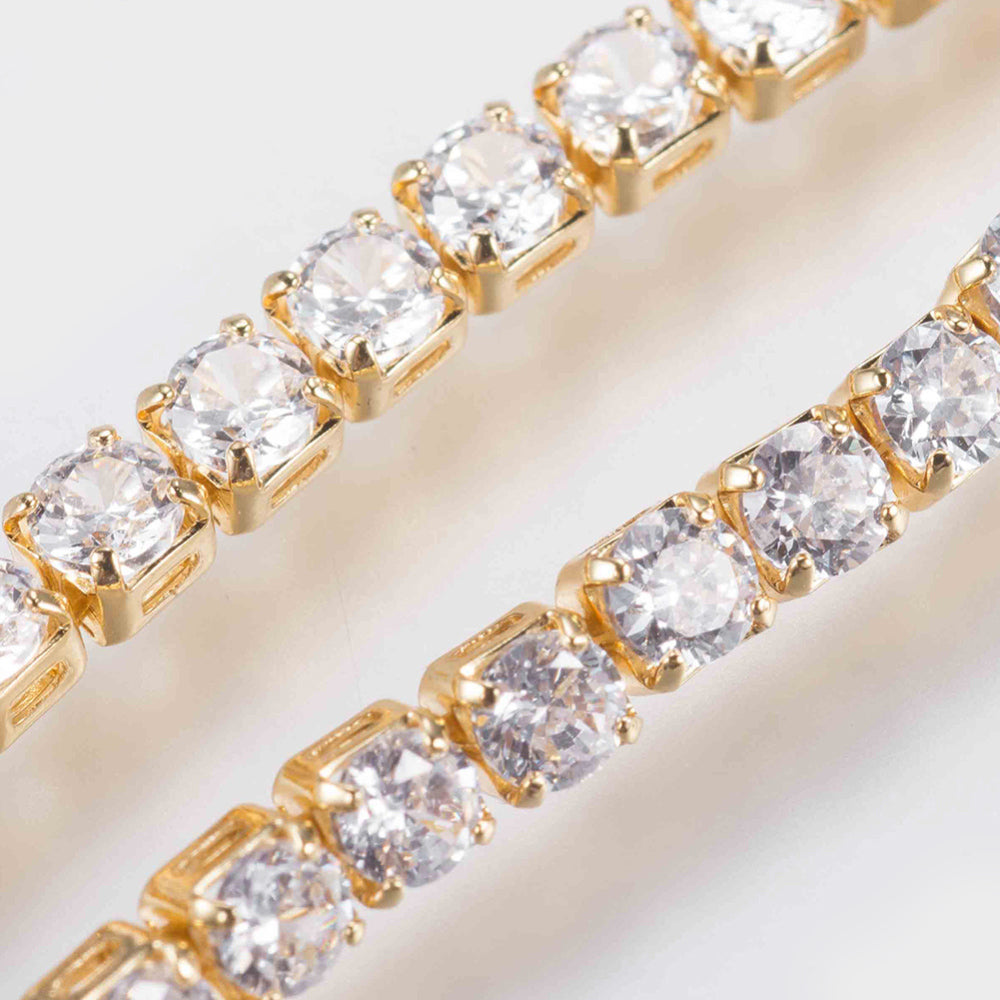 Justerbart slider armband med Cubic Zirconia - guldfärgat