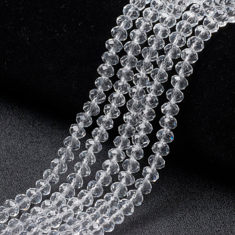 Hel sträng facetterade abacus 6mm glaspärlor