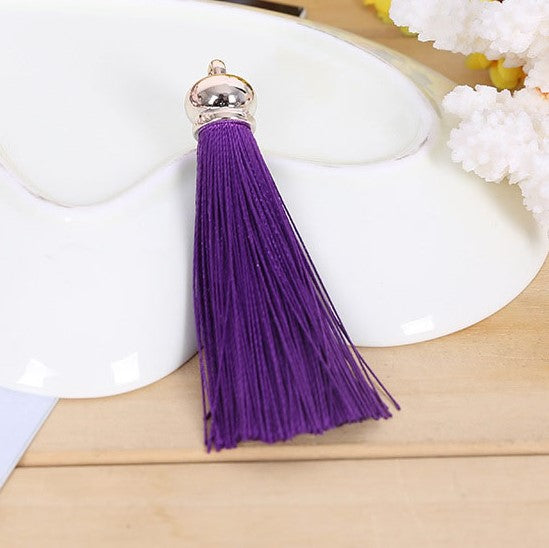 Lila polyester tassel tofs - 80mm