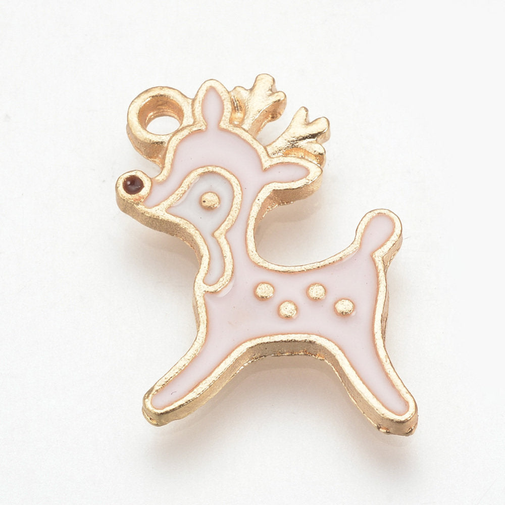 Söt ren Misty rose Emaljerat hänge