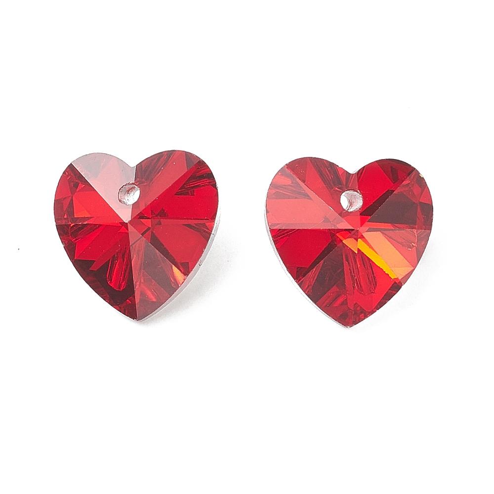2st Glashängen facetterade hjärtan berlocker charms