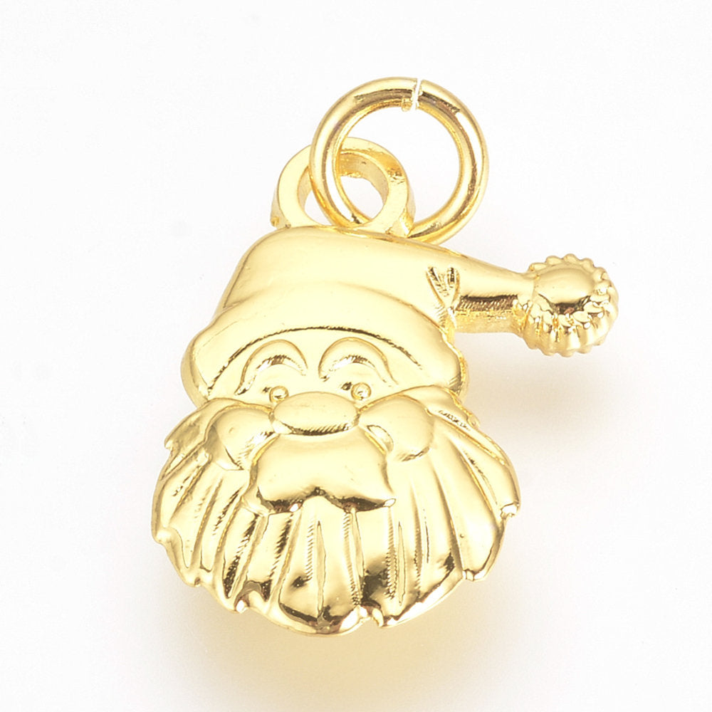 Guld färgad jultomte  -  hänge berlock