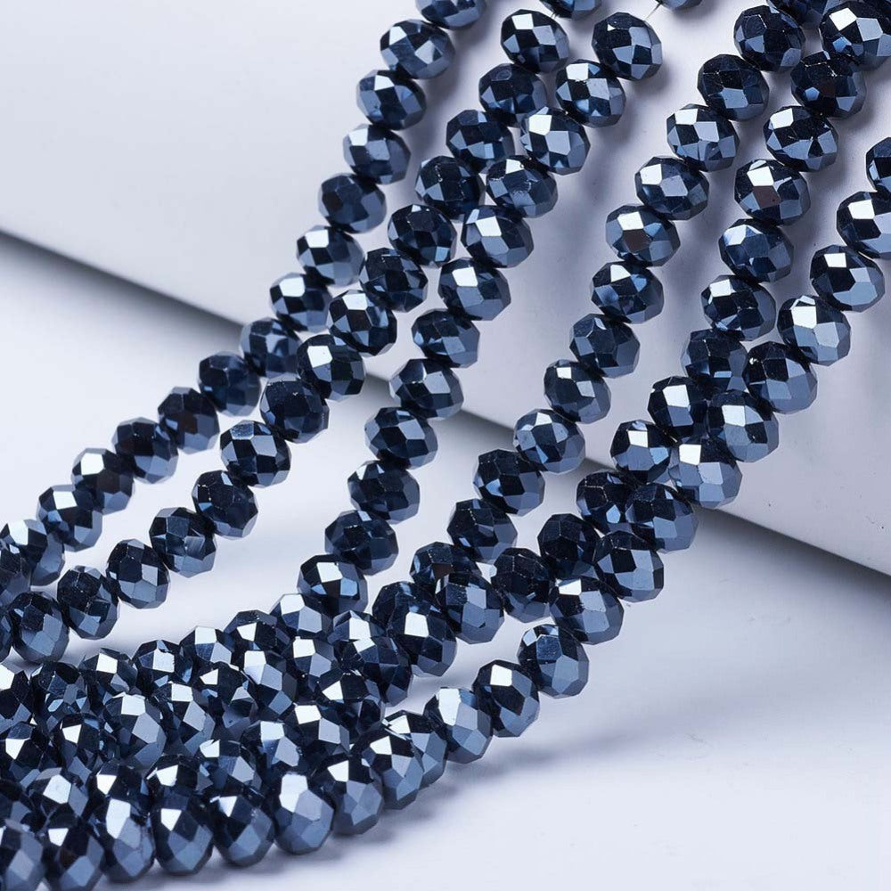1 sträng facetterade abacus 10mm glaspärlor