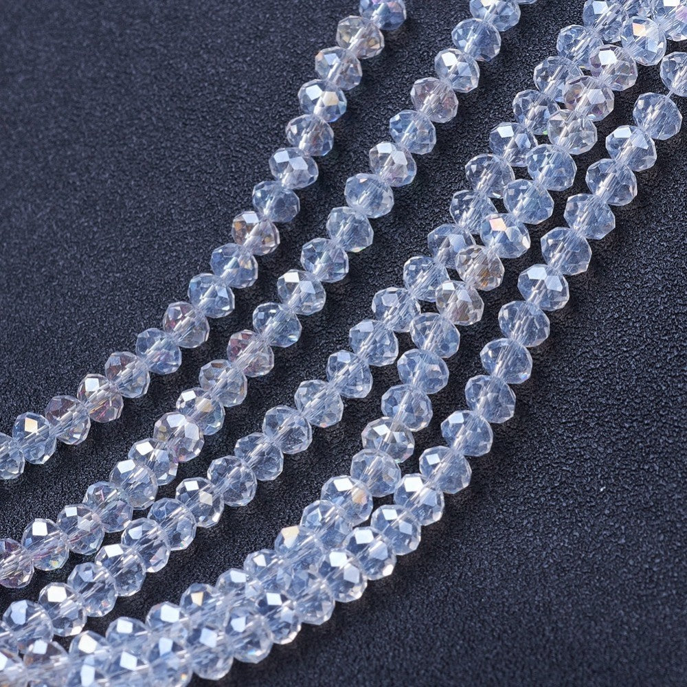 1 sträng facetterade abacus 10mm glaspärlor