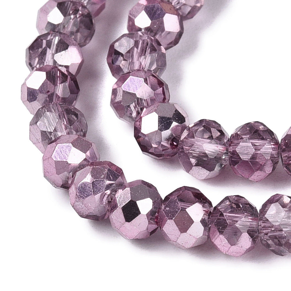 Orchid elektropläterade abacus glaspärlor - 4mm