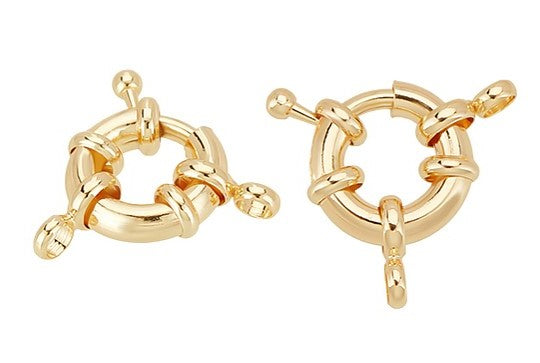 1st guldfärgat bojlås med hängare - 24mm