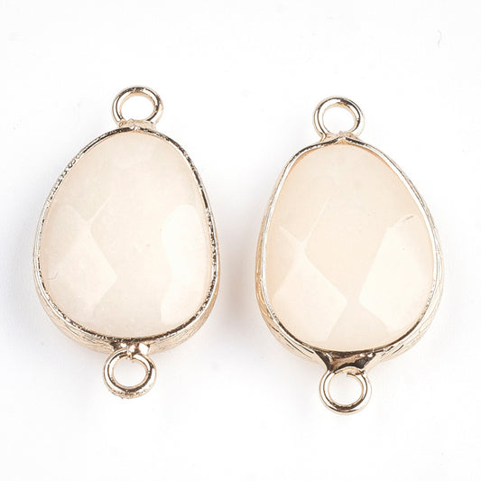 Vit Jade droppformad connector - 27mm