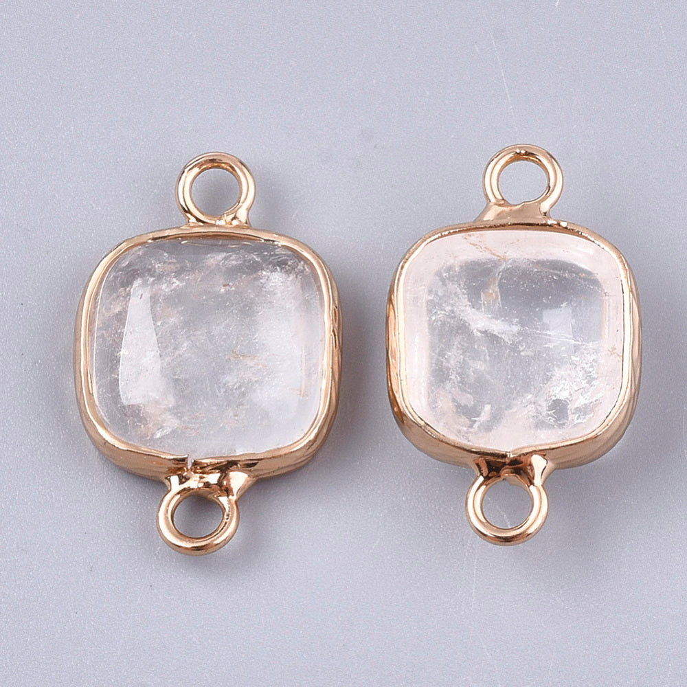 Bergkristall connector / länk fyrkant - 1st