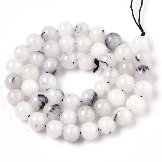 Naturlig Kvarts Smokey white hel sträng - 8mm