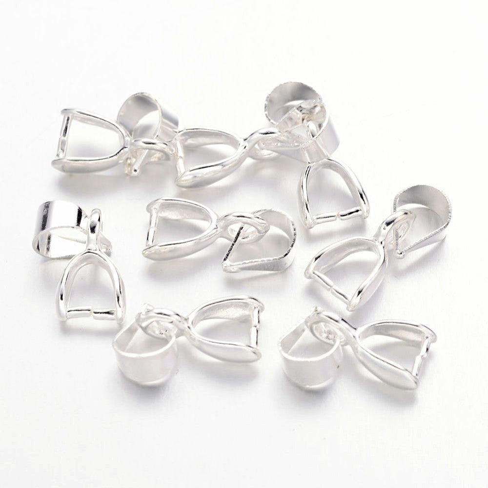 10st silverfärgade bails / hängare 13mm