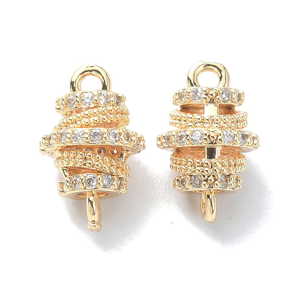Cubic zirconia connector med 18K guldplätering - 1st