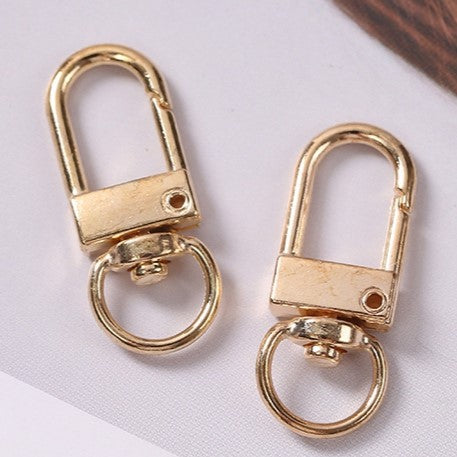 10st karbinhakar guldfärgade nyckelringar - 32mm