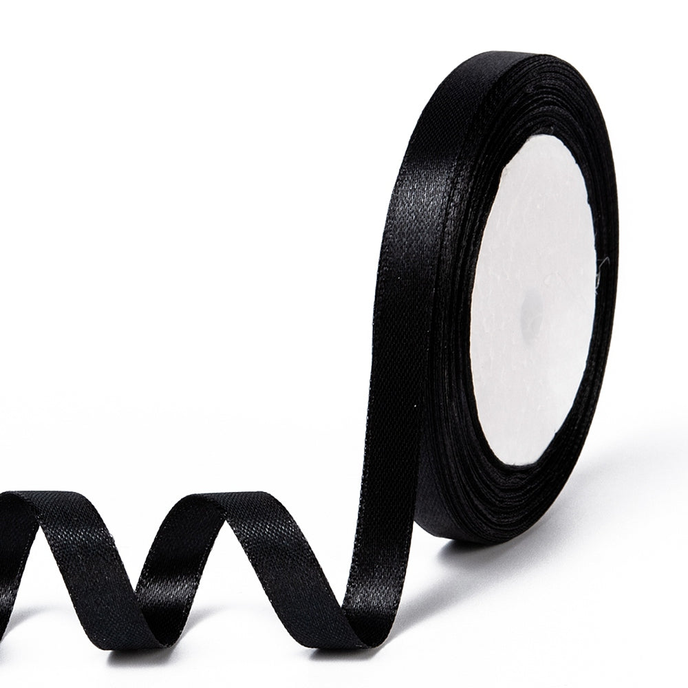1st rulle svart sidenband 10mm - ca 22 meter