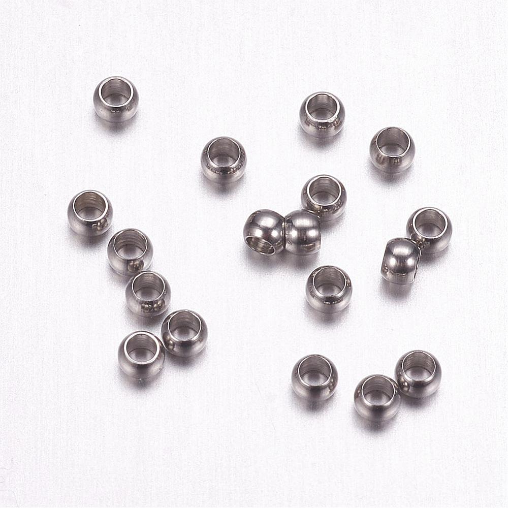 50st klämpärlor i Kirurgiskt stål - 2mm