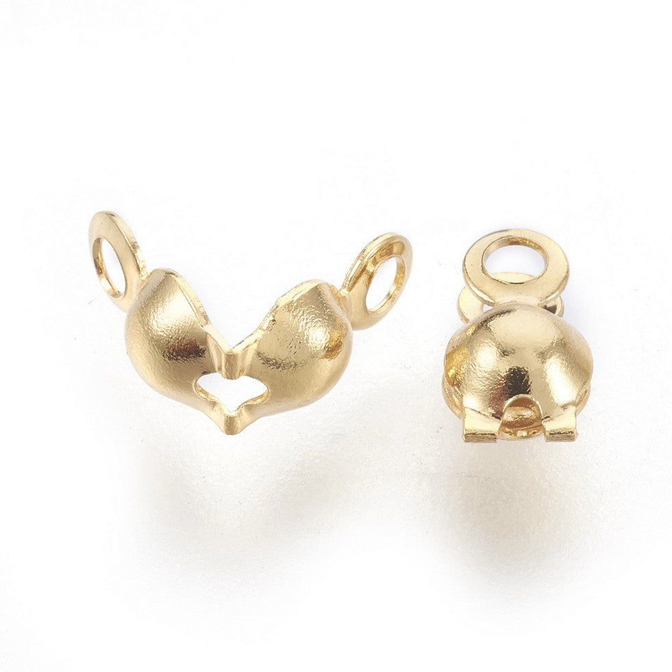 20st knutgömmor med ögla i guldfärgat 304 Rostfritt stål 18K guldplätering - 4mm