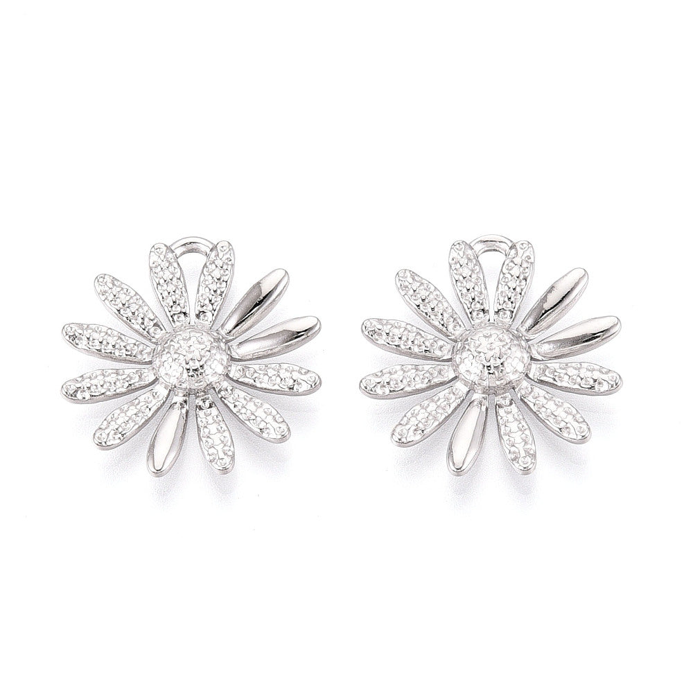 Daisy blomma hänge i 304 rostfritt stål - 1st