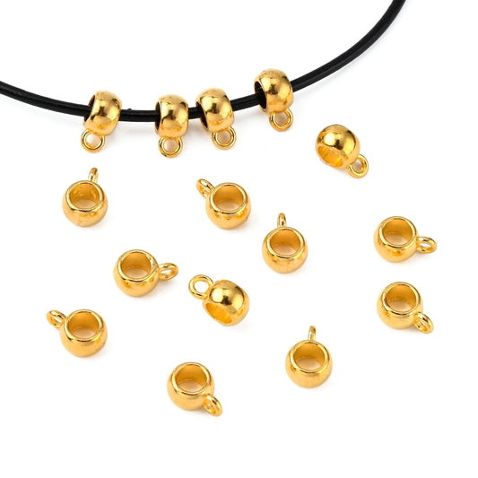 10st Berlockhängare guldfärgad bail mellandel