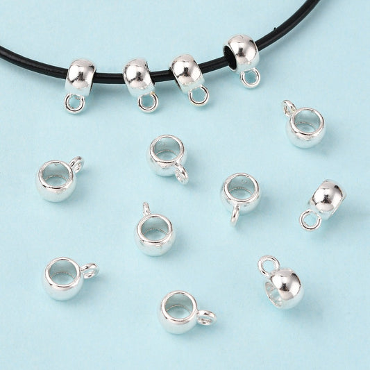 10st Berlockhängare silverfärgad bail mellandel