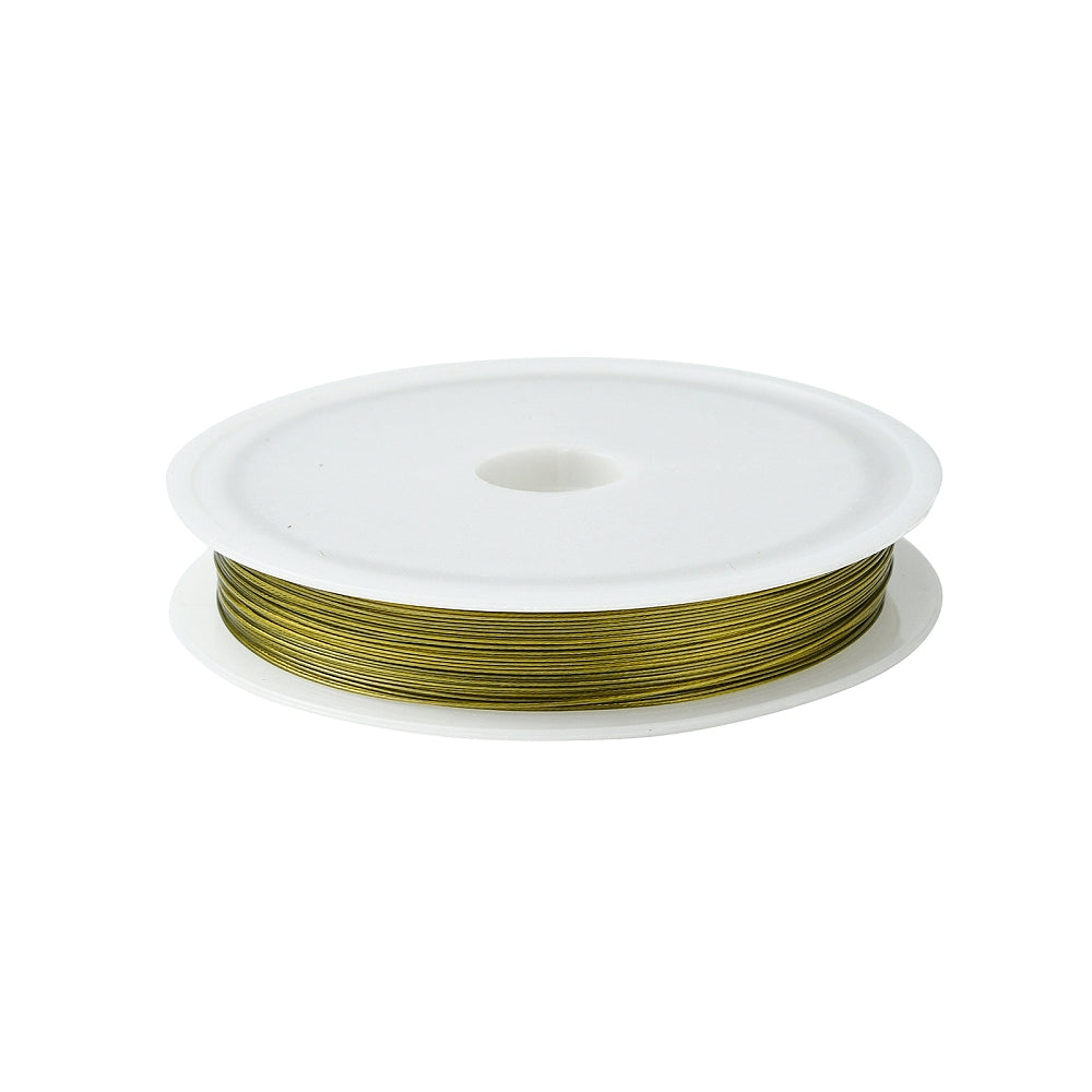 50m Tiger tail guldfärgad wiretråd 0,38mm 1 rulle