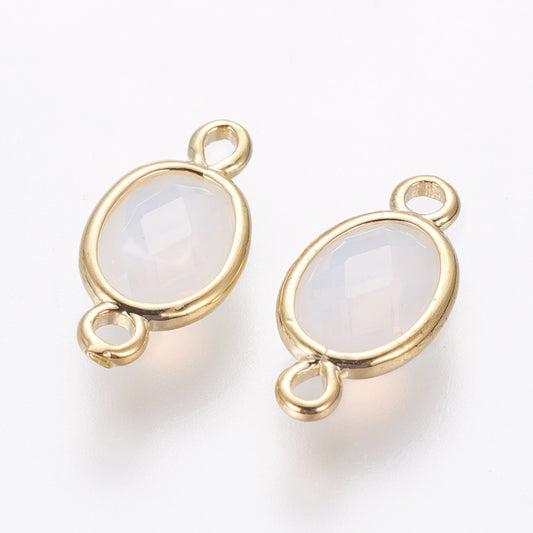1st Opalite oval länk/connector - 15mm
