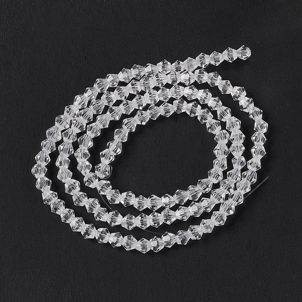 1 sträng facetterade Biconer 3mm glaspärlor