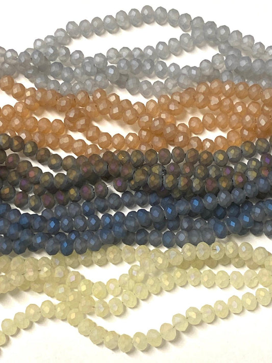 50st facetterade abacus 6mm glaspärlor frostade