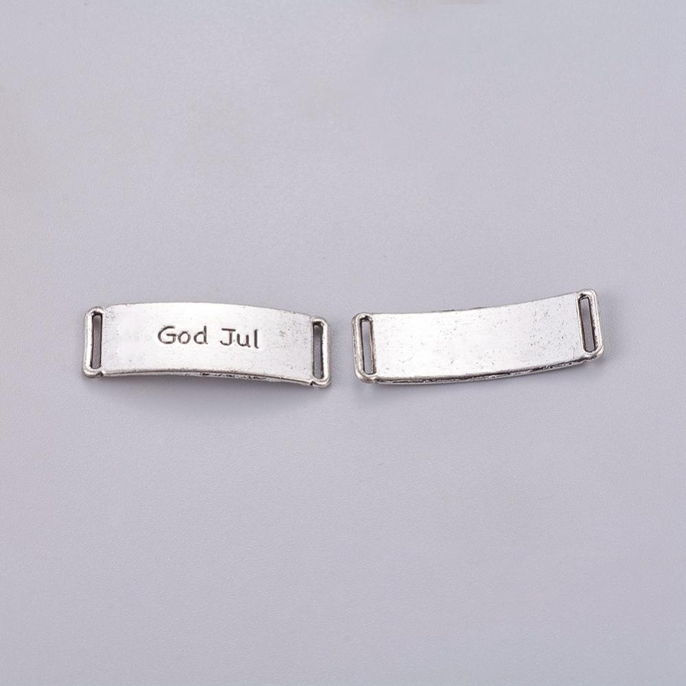 God Jul länk antikt silverfärgad - 1st