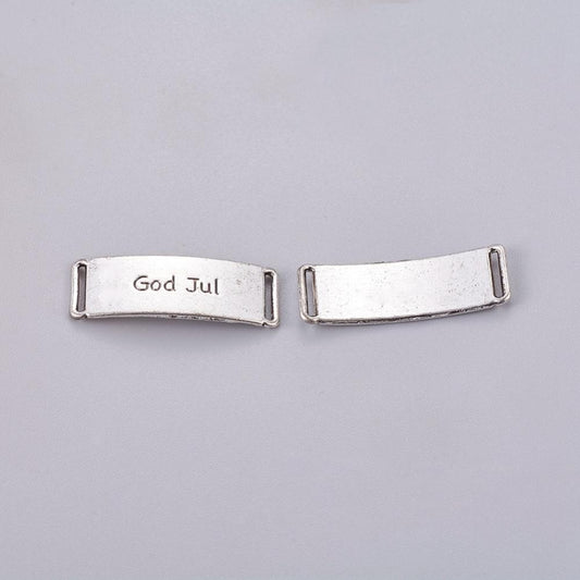 God Jul länk antikt silverfärgad - 1st