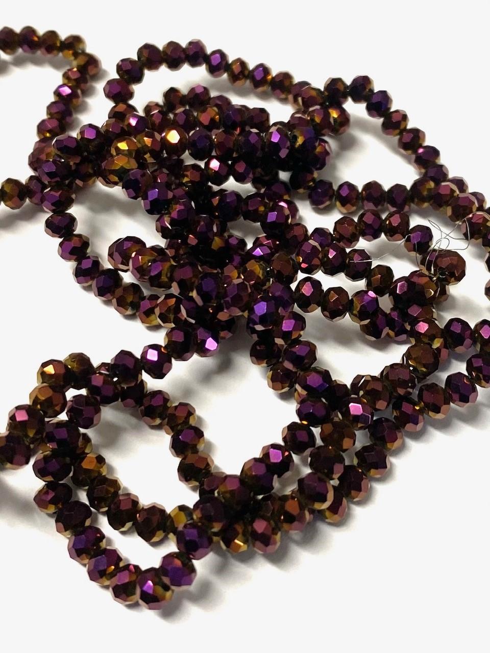 Elektropläterade abacus facetterade glaspärlor 4mm - ca 150st