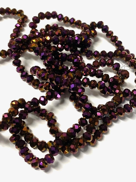 Elektropläterade abacus facetterade glaspärlor 4mm - ca 150st