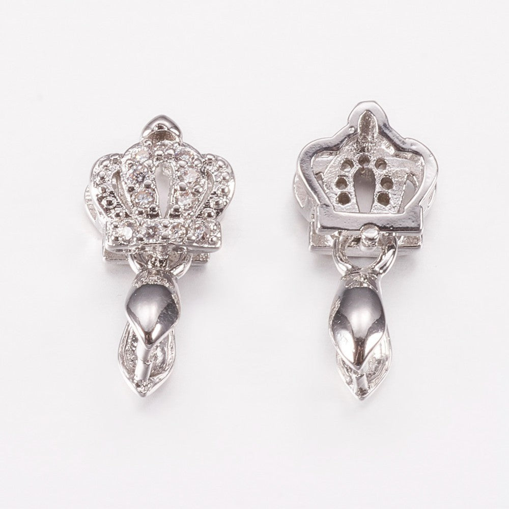 1st Cubic Zirconia krona bail hängare - 16mm