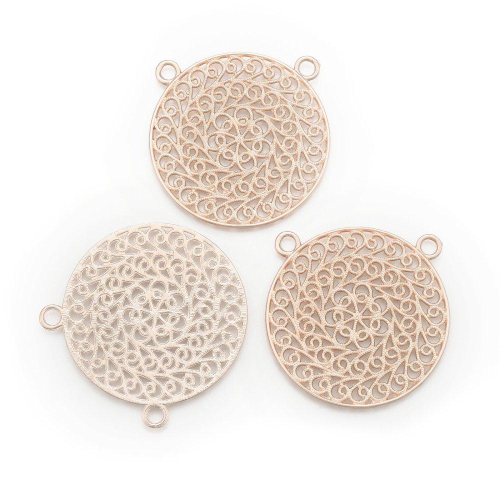 Stort hänge med 2 hål Mandala blomma - 51mm