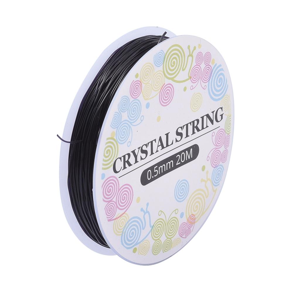 1st Rulle svart elastisk tråd 0,5mm á 20m