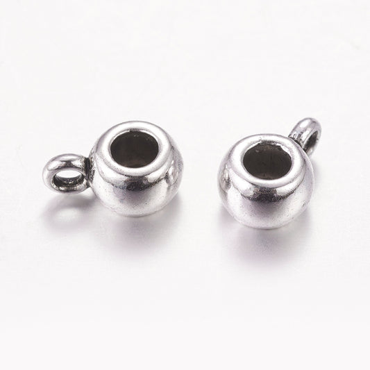 10st Berlockhängare antik silver bail mellandel