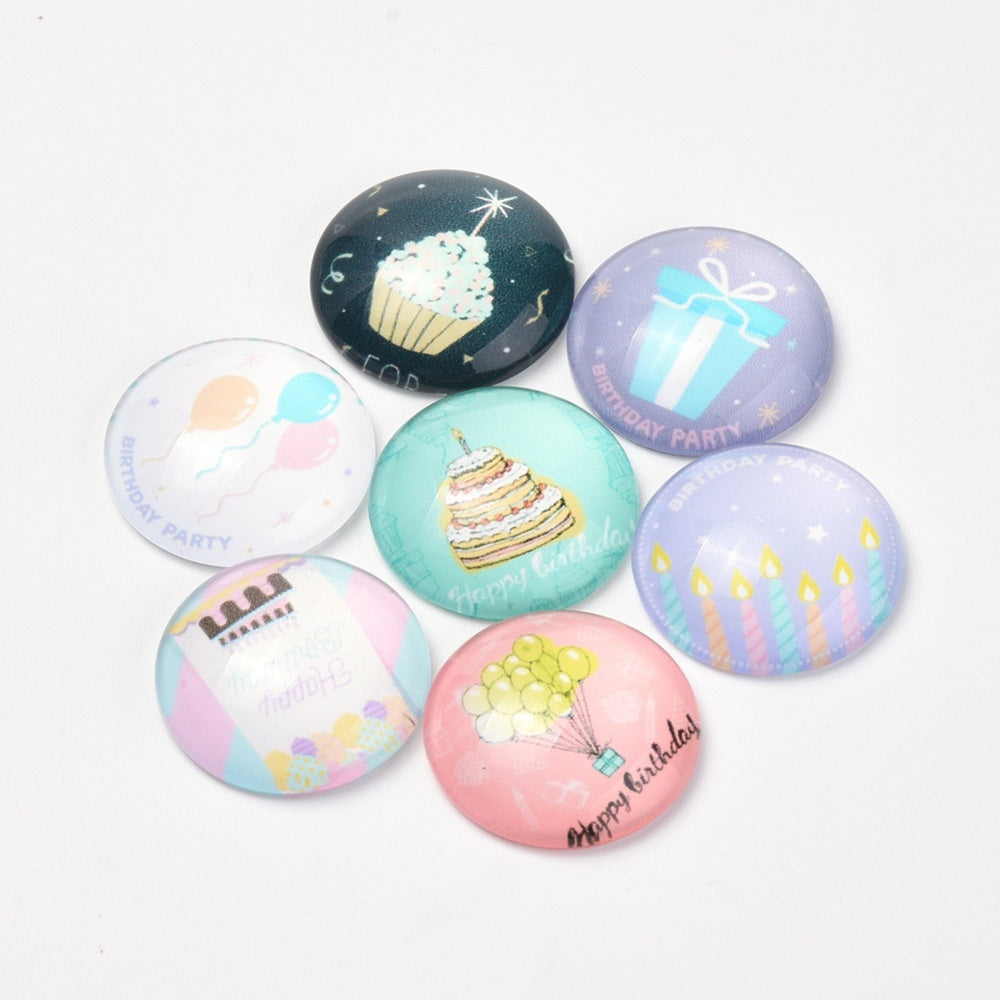 10st Birthday glas cabochon flatbacks - 12mm