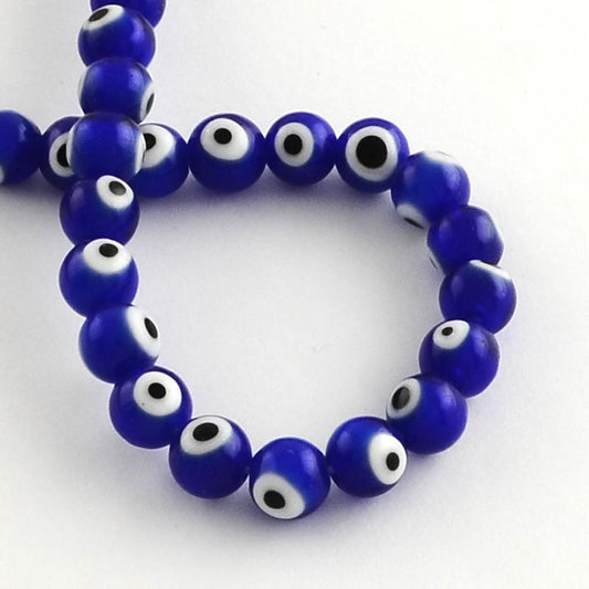 20st Evil eye Lampwork pärlor - 6mm