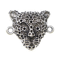 Leopard connector / länk. Antik silverfärgad.