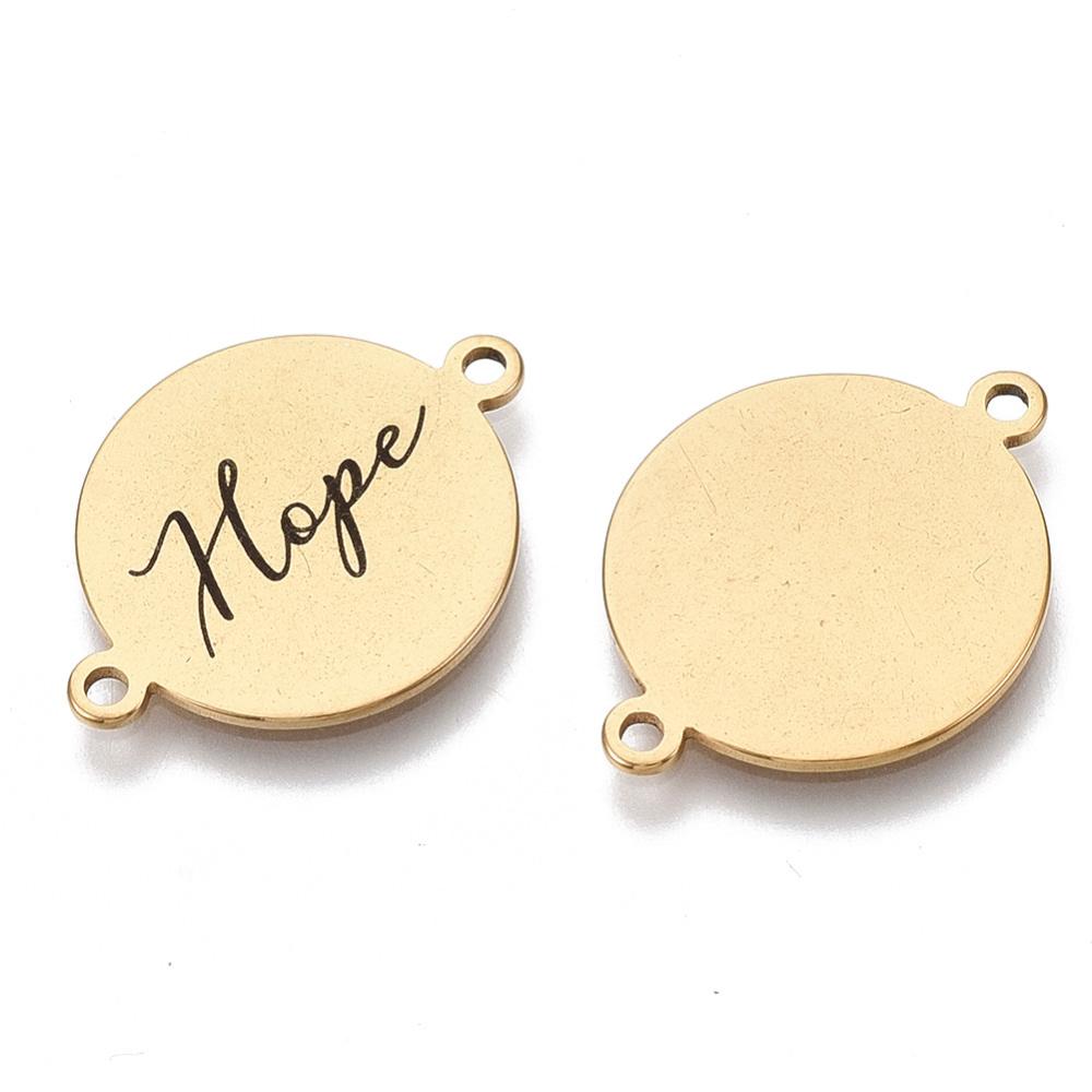 1st HOPE länk/connector  i 201 guldfärgat Rostfritt stål - 21mm